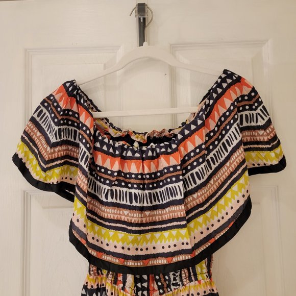 Anthropologie Peyton Silk Dress Size XS Ne Quittez Pas Off Shoulder Flowy Boho - Picture 4 of 12